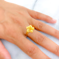 Lovely Lily 22K Gold Flower Ring 