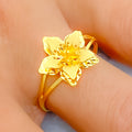 Elegant Satin Finish 22K Gold Ring 