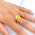 Graceful Satin Finish 22K Gold Ring 