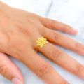 Dressy Daisy 22K Gold Flower Ring 