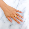 Gorgeous Blooming Flower 22K Gold Ring 