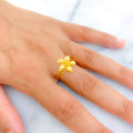 Timeless Blooming Flower 22K Gold Ring 