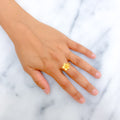 Fashionable Glowing Floral 22K Gold Ring 