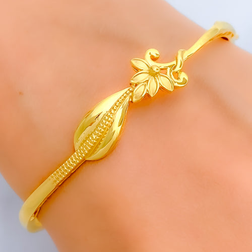 unique-floral-vine-22k-gold-bangle-bracelet