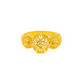 Ethereal Lovely Striped Flower 22k Gold Ring 