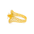 Elevated Overlapping Flower 22k Gold Ring 