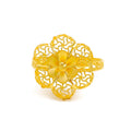 Bold Contemporary 22k Gold Flower Ring 