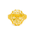 Ornate Floral Filigree 22k Gold Ring 