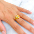 Upscale 22K Gold 5CT Yellow Sapphire Ring 