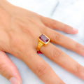 Elongated 22K Gold 8CT Ruby Ring 