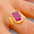 Lavish 22K 5.8CT Gold Ruby Ring 