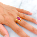 Lavish 22K 5.8CT Gold Ruby Ring 