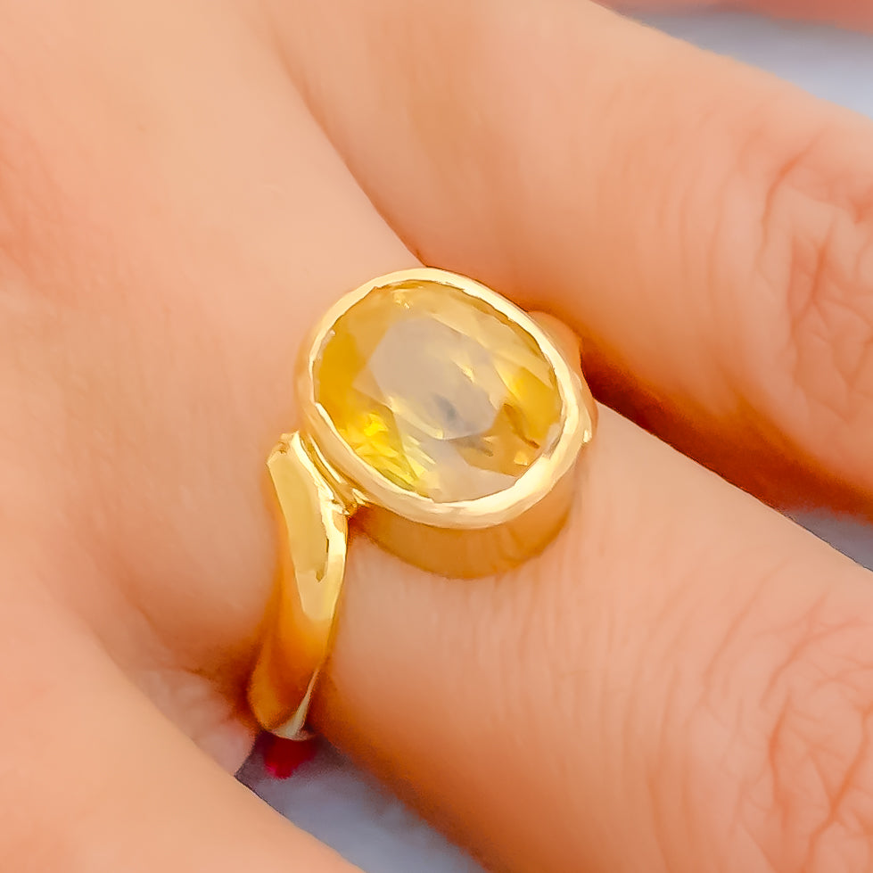 Neelam Gold Ring - ₹55,745 Pearlkraft Regal Design Collection