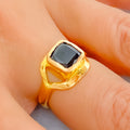 Delicate 22K Gold 2CT Blue Sapphire Ring 