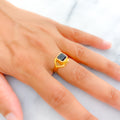 Delicate 22K Gold 2CT Blue Sapphire Ring 