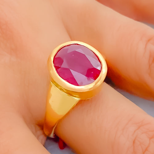 Exclusive Oval 22K Gold 7.5CT Ruby Ring 