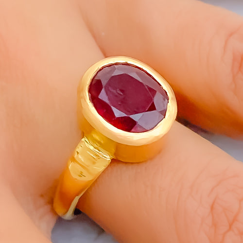 Decadent 22K Gold 7CT Ruby Ring 