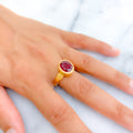 Decadent 22K Gold 7CT Ruby Ring 