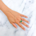 Grand Elevated 22K Gold 4.5CT Emerald Ring 