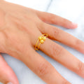 Petite Triple Orb 22K Gold Ring 