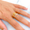 Dressy Graduating 22K Gold Orb Ring 