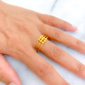 Symmetrical Sparkling 22K Gold Ring 