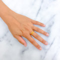 Dainty Twin Layered 22K Gold Ring 