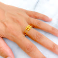 Dainty Twin Layered 22K Gold Ring 