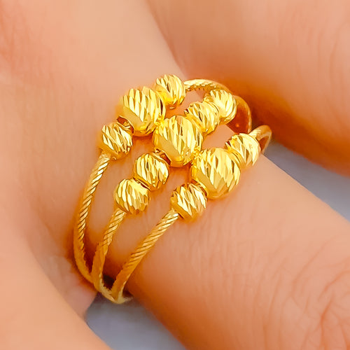 Bold Festive 22K Gold Orb Ring 