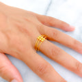 Glossy Graceful 22K Gold Orb Ring 