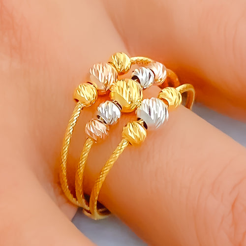 Opulent Multi-Bead 22K Gold Ring 