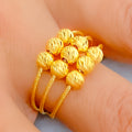 Versatile Square Beaded 22K Gold Ring 