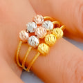 Iconic Faceted 22K Gold Bead Ring 