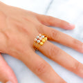 Iconic Faceted 22K Gold Bead Ring 