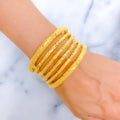 Majestic Fine Beaded 22k Gold Bangle Set