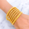 Majestic Fine Beaded 22k Gold Bangle Set