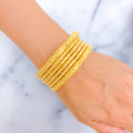 Majestic Fine Beaded 22k Gold Bangle Set