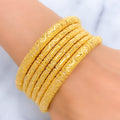 Majestic Fine Beaded 22k Gold Bangle Set