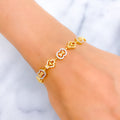 Two-Tone Heart Accented CZ 22k Gold Bracelet 