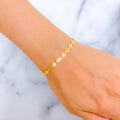 Graceful Shimmering Floral CZ 22k Gold Bracelet 