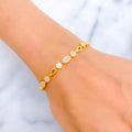 Graceful Shimmering Floral CZ 22k Gold Bracelet 