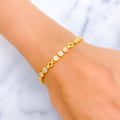 Sparkling Floral Trio CZ 22k Gold Bracelet 