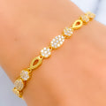 Sparkling Smart Oval CZ 22k Gold Bracelet 