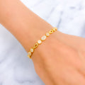 Sparkling Smart Oval CZ 22k Gold Bracelet 