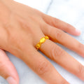 Dainty Triple Oval 22K Gold Ring 