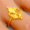 Dressy Leaf Motif 22K Gold Ring 