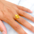 Dressy Leaf Motif 22K Gold Ring 