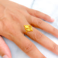 Fancy Bright Leaf 22K Gold Ring 