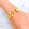 Graceful Wide Flat 21k Gold Bracelet