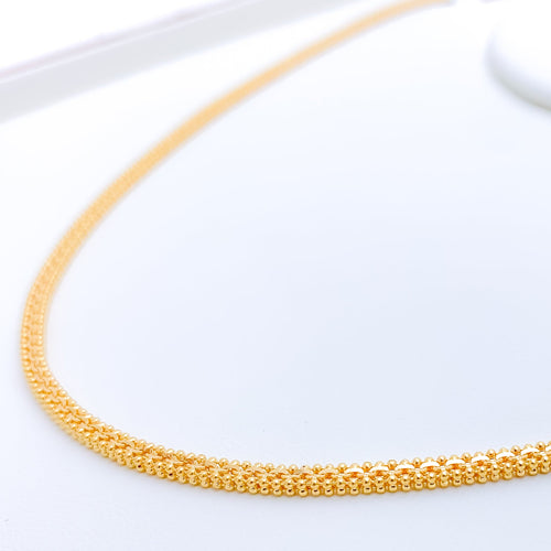 Beaded Square 22k Gold Chain - 24"
